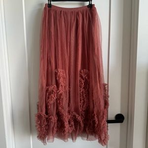 Anthropologie Felicity Midi Tulle Skirt sz M